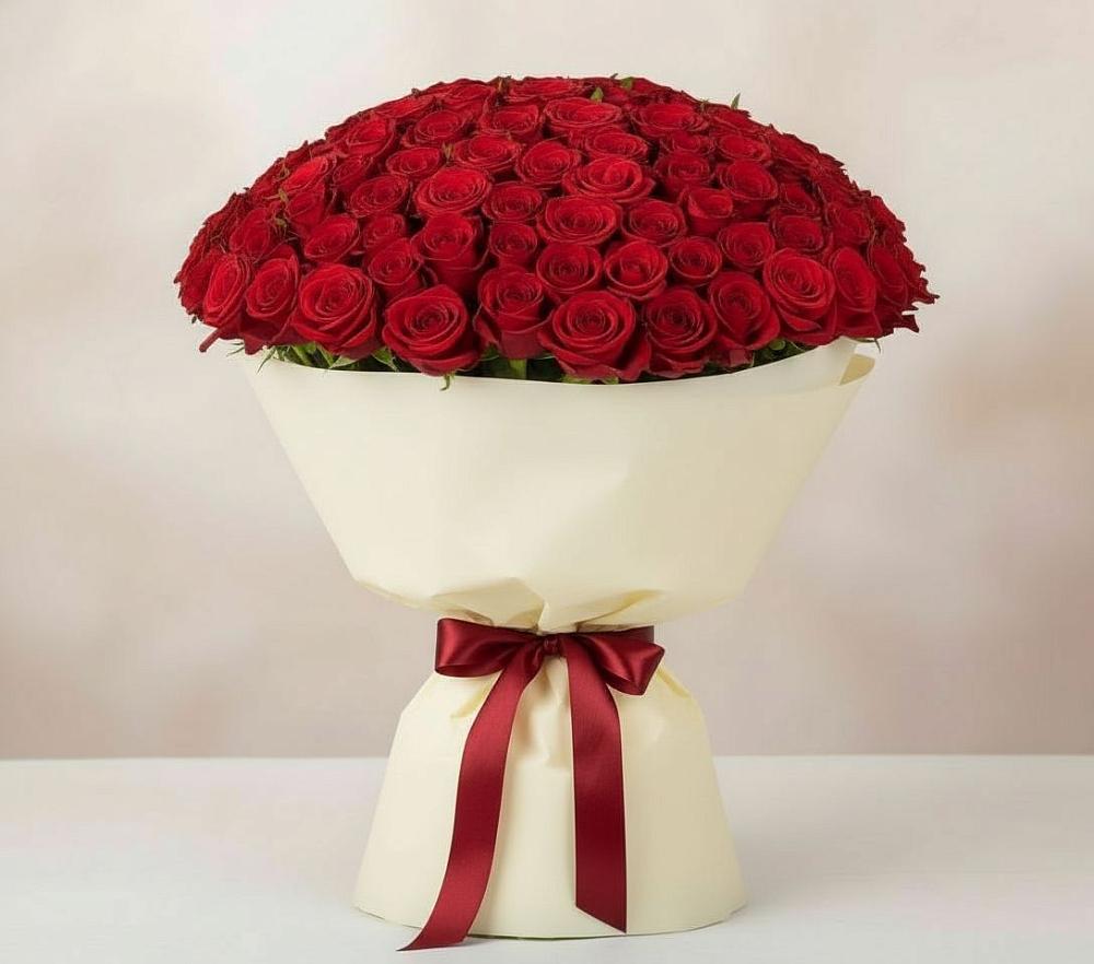 Букет 101 Красная роза Милано в Сеймчане