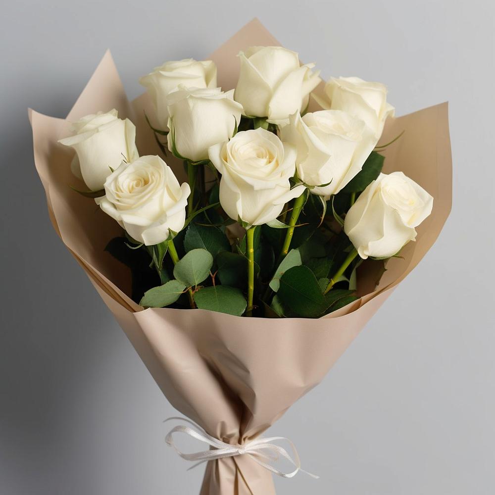 Букет 9 Белых роз Эдлесс Лав в Сеймчане