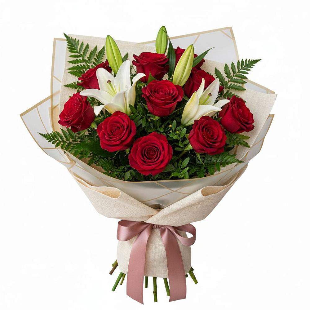 Букет цветов из: Лилии и Розы в Сеймчане