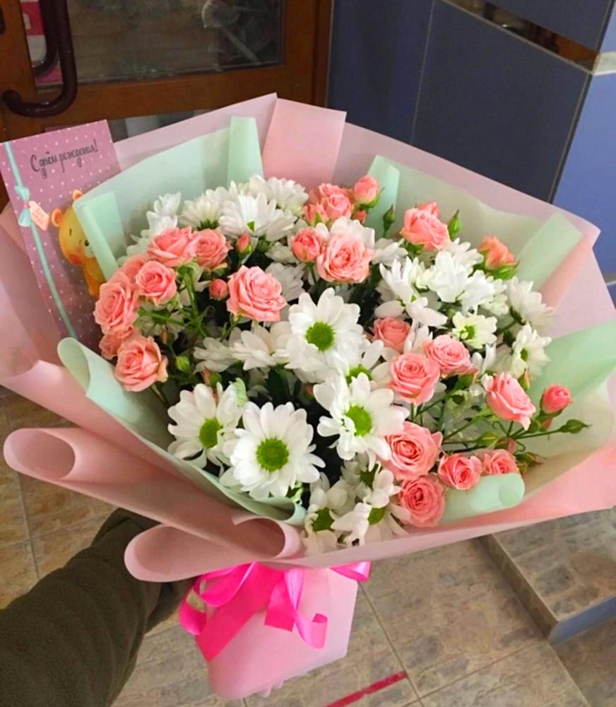 Букет цветов из: Розы и Хризантемы в Сеймчане