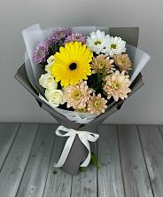 Букет цветов из:  Розы, Герберы и Хризантемы в Сеймчане
