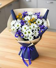 Букет цветов из:  Розы, Ирисы и Хризантемы #REPLACE_PRED# Сеймчане