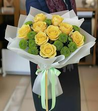 Букет цветов из:  Хризантемы и Розы в Сеймчане