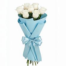 Букет 7 белых роз Проуд в Сеймчане