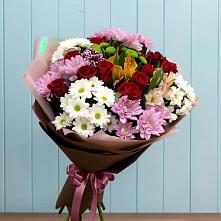 Букет цветов из:  Розы, Хризантемы и Альстромерии в Сеймчане