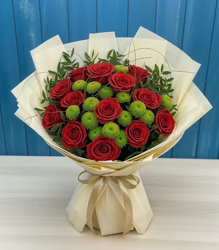 Букет цветов из: Розы и Хризантемы в Сеймчане